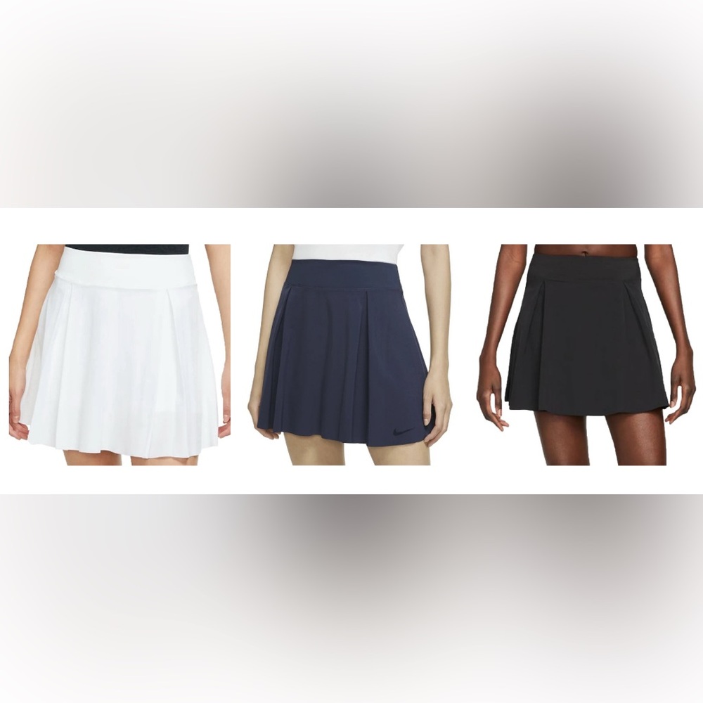 (SET OF 3) Nike 15" Dri-FIT Advantage Golf Skort in White, Navy Blue, and Black